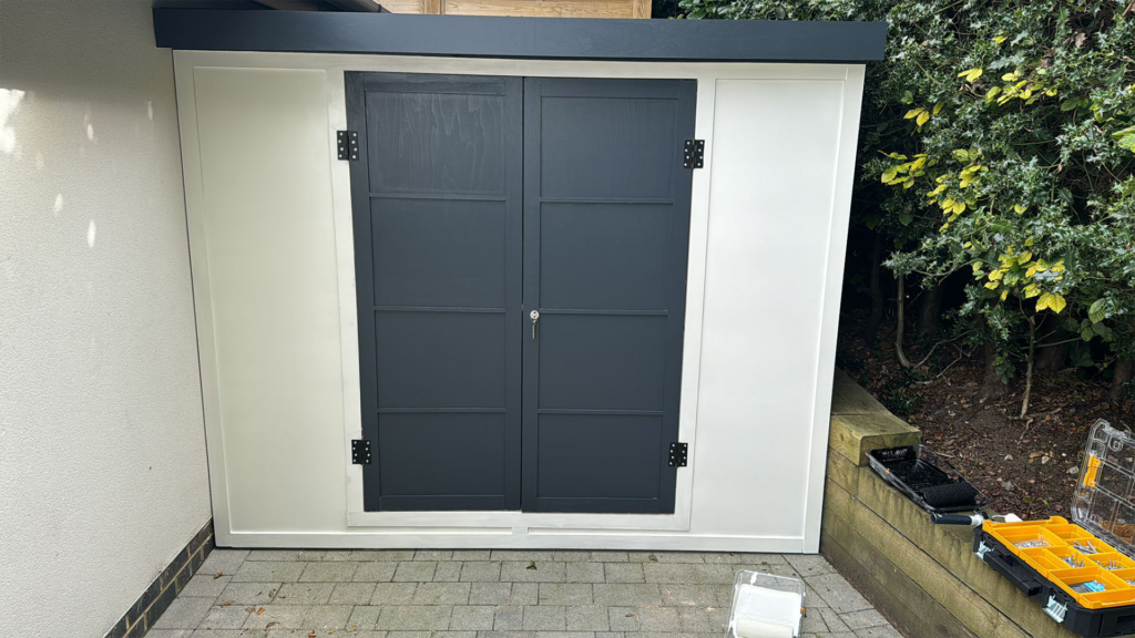 Durable garden shed made from weather-resistant materials